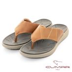 【CUMAR】簡約設計真皮夾腳鞋-黃色