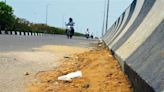 Ludhiana: Portion of Lakkar Bridge flyover caves in, covered with sand