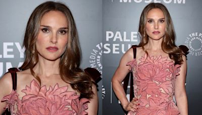 Natalie Portman Thinks Pink in Whimsical Oscar de la Renta 3D Minidress for ‘Lady in the Lake’ Red Carpet Screening