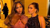 Jordyn Woods Links Up with Hailey Bieber for Her Rhode Lip Tint Launch Party in Paris