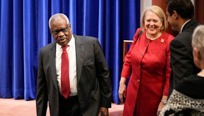 Justice Clarence Thomas faces new recusal demand after wife's alleged message to conservative group