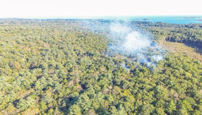 Firefighters return to scene of Tuesday brush fire