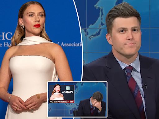 Colin Jost forced to joke about wife Scarlett Johansson’s body on ‘SNL’ ‘Weekend Update’