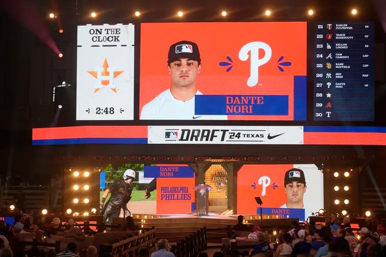 Phillies draft high school outfielders Dante Nori and Griffin Burkholder with their first two picks
