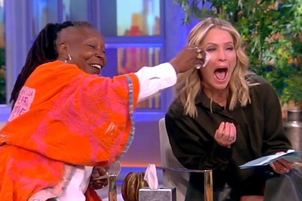 Whoopi Goldberg nearly cries and wipes Sara Haines' tears after successfully pulling off emotional Make-A-Wish surprise on 'The View'