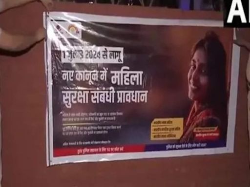 Posters put up at various police stations in Delhi to create awareness on new criminal laws