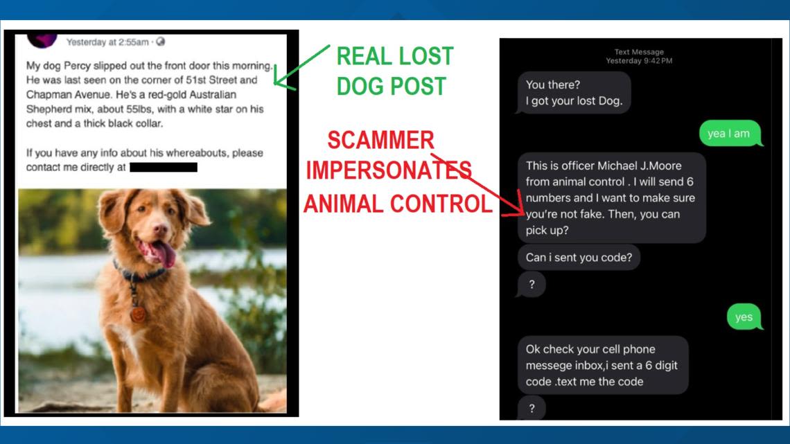 Scammer impersonates Animal Control Officer & answers lost dog post on Facebook