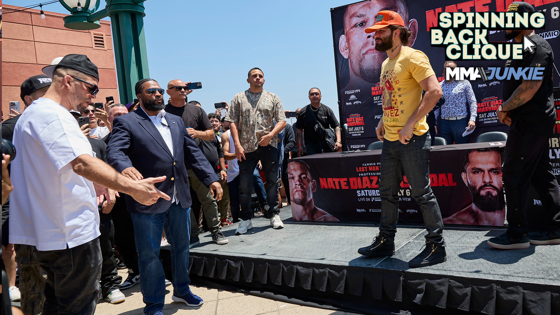 Video: Reacting to Nate Diaz vs. Jorge Masvidal presser brawl, new date for Jake Paul vs. Mike Tyson