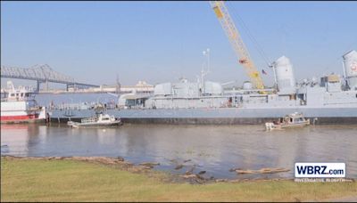 The U.S.S Kidd heads to Houma for much needed repairs