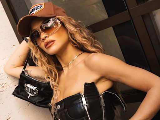 Rita Ora oozes It-girl glamour in dazzling gold micro shorts