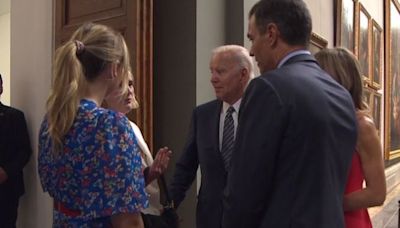El encuentro de Pedro Sánchez con Joe Biden y sus nietas en el Museo del Prado