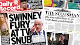 Scotland's papers: Record ban for Matheson and TV debate 'snub'