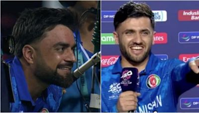 Rashid Khan told to 'shut up' by Fazalhaq Farooqi in hilarious post-match chat as AFG captain gatecrashes interview