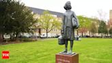 Anne Frank statue in Amsterdam defaced with 'Gaza' graffiti - Times of India