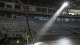 Another milestone: Acrisure Arena pours concrete for main ice rink, installs first seat