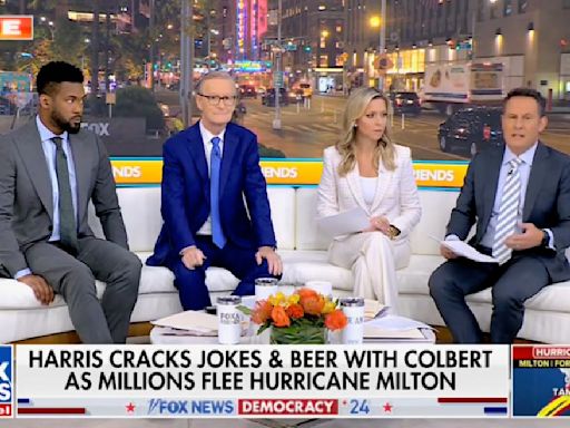 ‘Fox & Friends’ Are Real ‘Mad’ Kamala Harris Drank a Beer With Colbert