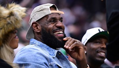 LeBron James attends Game 4 between Celtics and Cavaliers in Cleveland, his old stomping grounds