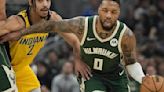 Damian Lillard's 35-point 1st half helps Bucks beat Pacers 109-94 without Giannis in playoff opener