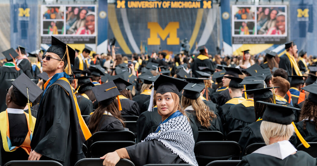 Michigan’s Graduation Is Disrupted by Pro-Palestinian Parade