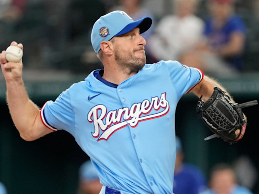 Max Scherzer loses no-hitter in fifth inning: Rangers ace dominates in season debut vs. Royals