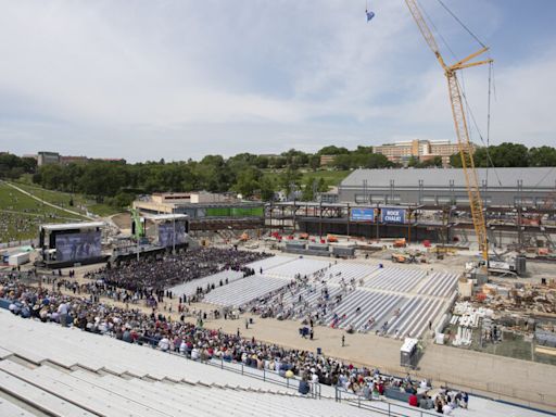 With signs of construction everywhere, KU holds commencement ceremony at football stadium