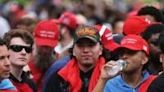 Supporters gather for an election rally for former US president Donald Trump in Crotona Park in the South Bronx on May 23, 2024 in New York City