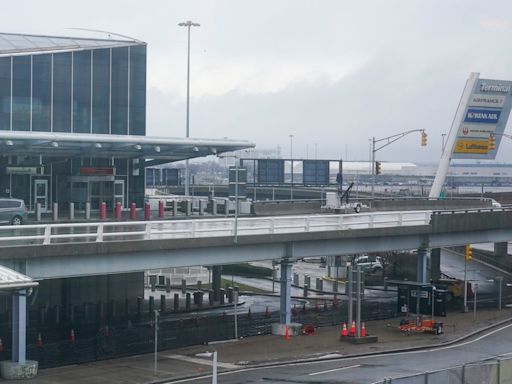 Fire breaks out at JFK Airport after escalator bursts into flames