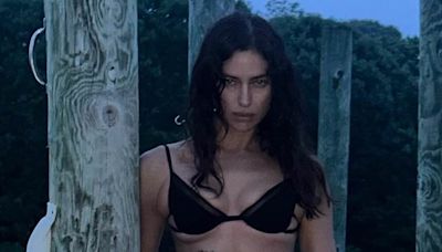 Irina Shayk sizzles in black bikini while posing for sultry snaps