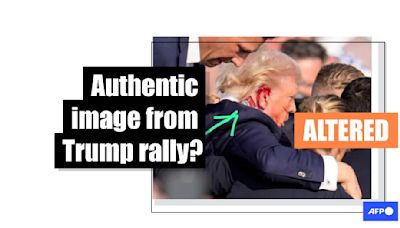 Doctored photo of Trump assassination attempt fuels baseless 'staged' claims