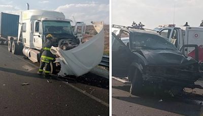 Dos personas pierden la vida tras accidente entre camioneta y tráiler en Guadalupe, Zacatecas