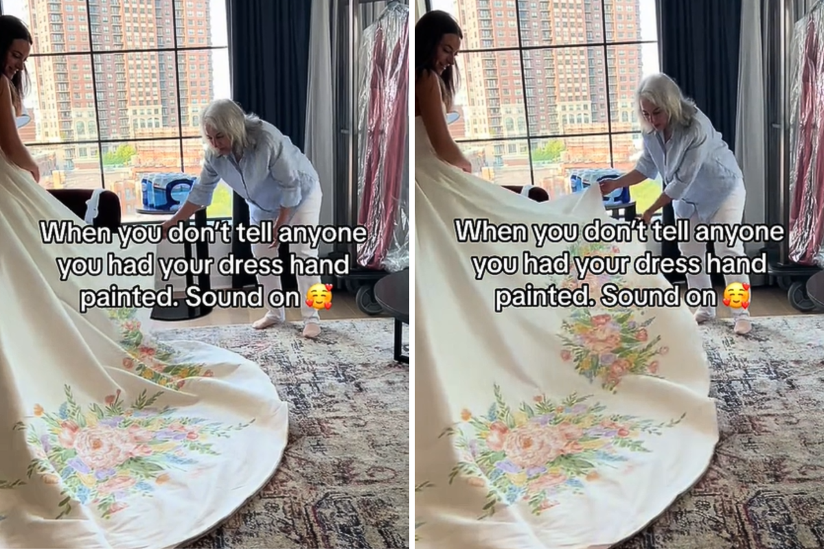 Bride's unique wedding dress reveal leaves family stunned: "One of a kind"