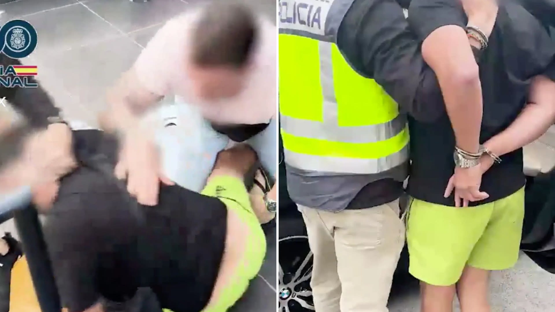 Vid shows 'extremely violent' Brit ‘drugs baron’ tackled by Benidorm cops