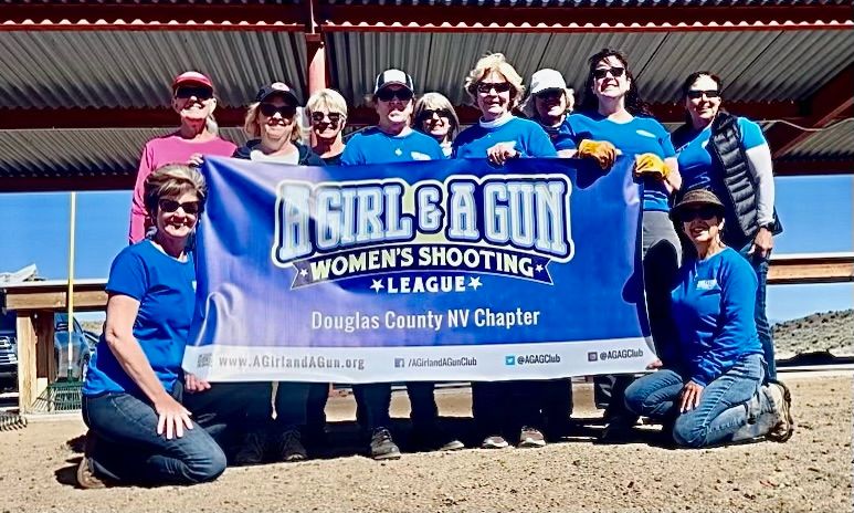 Girl with a gun conducts range clean-up