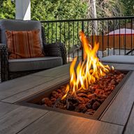 Uses natural gas as fuel Produces real flames and heat Usually permanent installations Easy to use and maintain May require a natural gas line