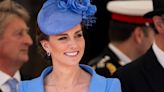 Duchess of Cambridge leads royals in forget-me-not blue for Order of the Garter