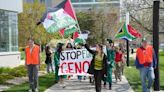 Gaza solidarity encampment protestors picket spring convocation - The State News