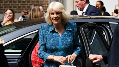 Queen Camilla Embraces Peacock Print for Primary School Visit in London