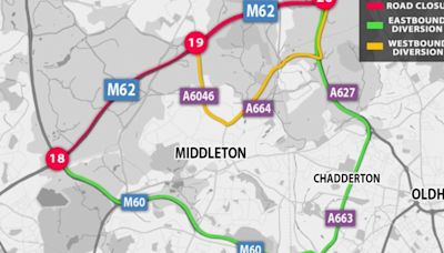 Map shows where major motorway closes this weekend