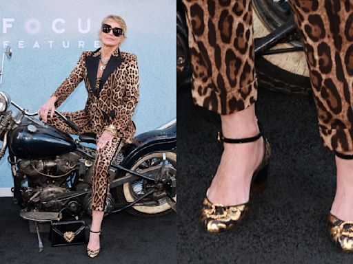 Sharon Stone Serves Up Glamour in Gilded Dolce & Gabbana Shoes at ‘The Bikeriders’ Premiere