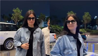 Katrina Kaif Amps Up Airport Look In Denim Jacket And Black Pants, Fans Guess Is She Pregnant?; Watch - News18