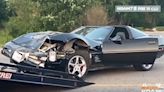 C4 Corvette Rearending Causes SUV To Flip