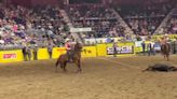 University of Wyoming header Bodie Mattson and Casper College heeler Roan Weil with a 4.7-second run at the CNFR on Thursday.