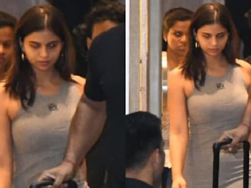 Suhana Khan's grey bodycon dress comes with a hefty price tag of Rs 87,000; keeps her travel look stylish