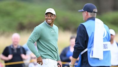 Tiger Woods cracks up new caddie with X-rated comment during Open practice round