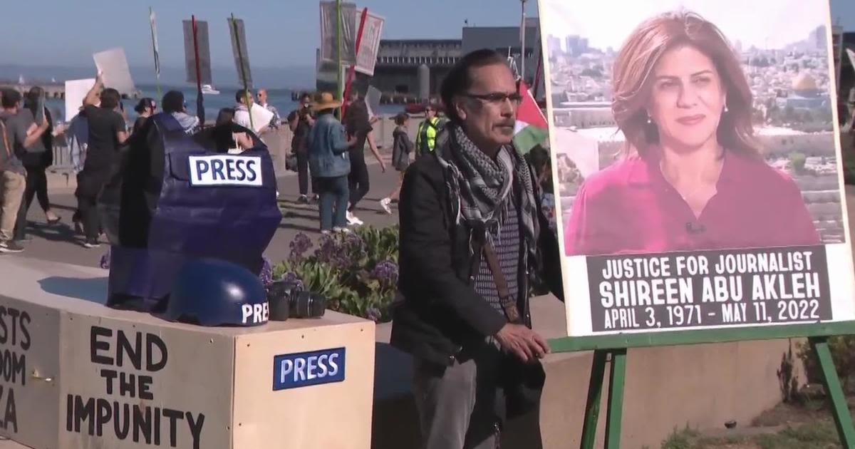 Silent procession held in San Francisco Embarcadero for journalists killed in West Bank