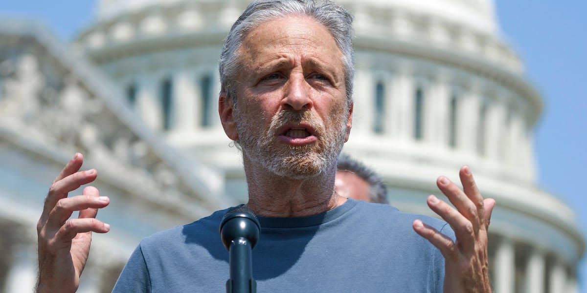 Jon Stewart pushes VA to help veterans sickened after post-9/11 exposure to uranium