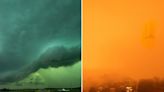 Surreal photos show how storms and natural disasters are changing the color of sky around the world