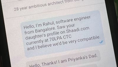 Bengaluru software engineer earning ₹70 LPA snubbed by woman’s dad on Shaadi.com