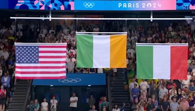 People are making the same joke as flags are raised in 800m freestyle