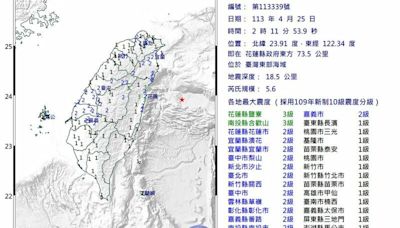 凌晨又搖！1分鐘連2起極淺層地震規模5.5、5.6 氣象署：非403餘震 | 生活 | Newtalk新聞